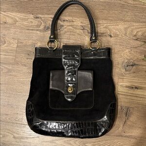 Hobo International black suede tote